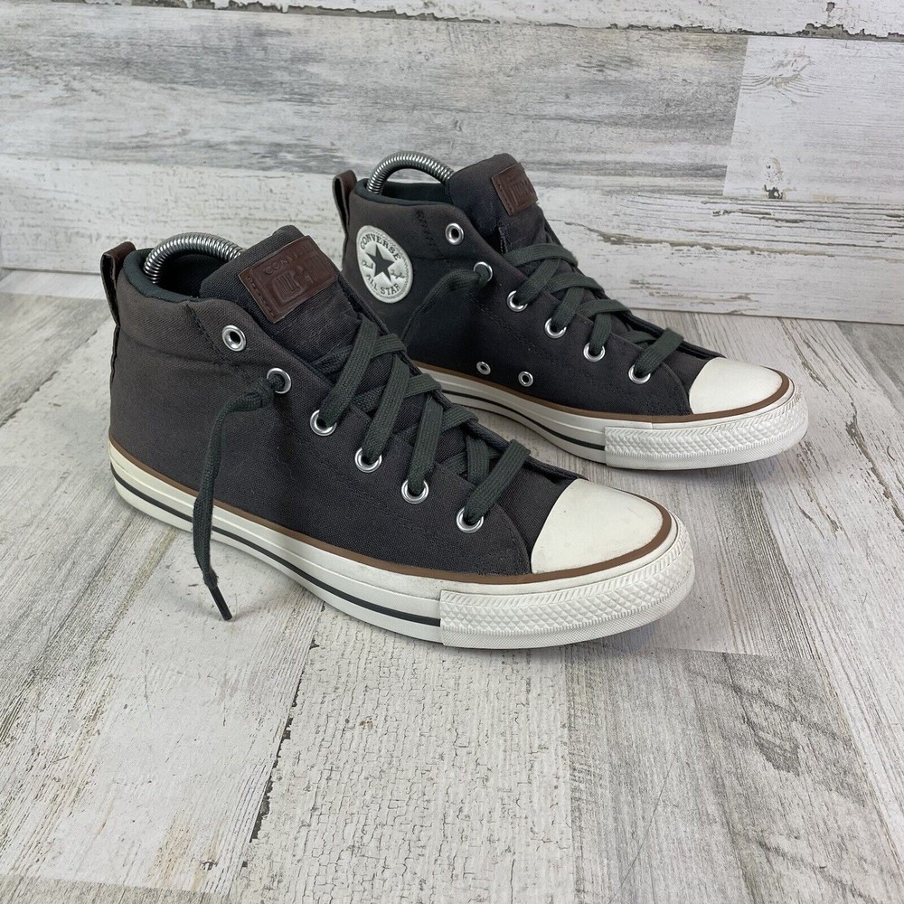 Converse Chuck Taylor Street Gray Mid Top Canvas Shoes Sneakers Men’s 9